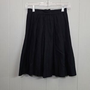 Gianni Petite Vintage Black Pleated Mid Skirt Size 2